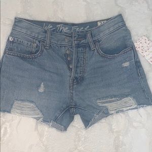 Distressed Denim Shorts
